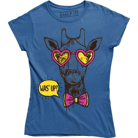Was' Up Giraffe Funny Cute Graphic Animal Women's T-Shirt