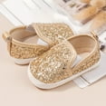 thumbnail image 3 of Dakaela 0-15M Infant Baby Girls Boys Canvas Shoes Toddler Sequin Slip on First Walker Crib Sneakers Newborn Casual Moccasins Gold, 3 of 6