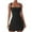 Black, variant on ANINEO For Women Square Neck Bodice Sleeveless Tank Stretch Flare Mini Solid Color Vacation Dress