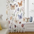 thumbnail image 6 of Spring Pastoral Botanical Sheer Curtains 72 Inches Long, Farmhouse Butterfly Floral Light Filering Curtains, Breathable Simi Curtain Privacy Drapes for Living Room Bedroom Window Treatment, 6 of 9
