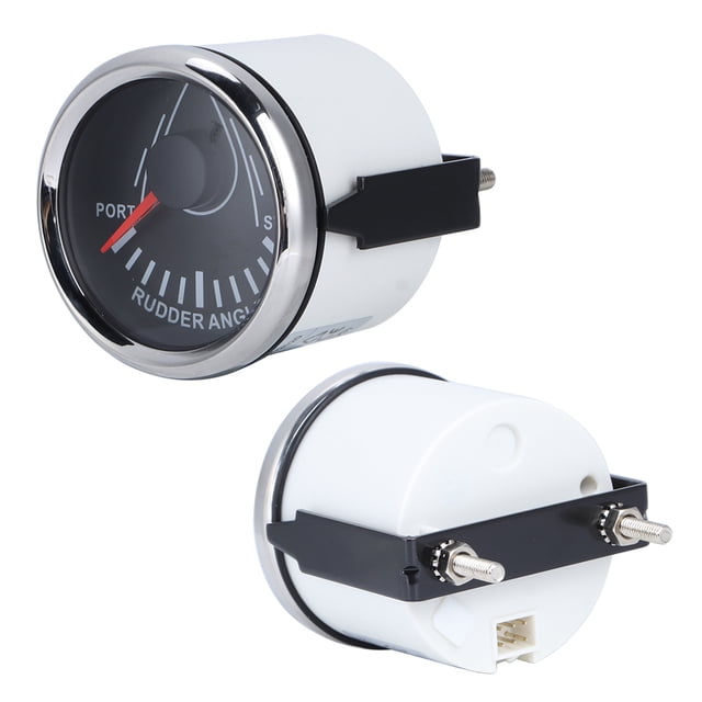 Indicador De ángulo De Timón 0-190ohm Medidor De ángulo De Timón 52 Mm Indicador De ángulo De Timón De Barco Universal 0-190ohm Señal Con Sensor De Timón 9-32V Indicador De ANGGREK Cubierta plateada con esfera negra