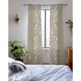 thumbnail image 3 of Japanese Sheer Curtains 84 Inch Length 2 Panels Set for Living Room/Bedroom, Grey Simple Traditional Flowers Leaves Pattern Kitchen Curtains Grommet Semi-Sheer Curtains Window Treatments 42"x84"x2, 3 of 7