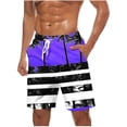thumbnail image 2 of Xdegoge Bathing Suits for Men Tropical Printed Swim Trunks Quick Dry Lightweight Boardshorts with Mesh Lining Side Pockets Drawstring Waist Summer Beach Surfing Shorts, 2 of 5