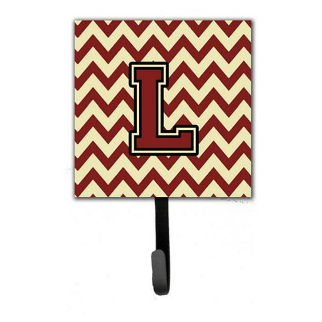 Carolines Treasures CJ1061-LSH4 Letter L Chevron Maroon & Gold Leash or Key Holder