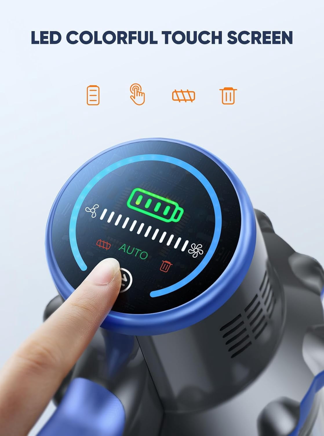 Cordless Vacuum Cleaner, 40KPA 450W Vacuum Cleaners for Home, Stick Vacuum with Color Touch Display, Intelligent Auto Mode, Up to 55Mins, Handheld Vacuum Cleaners for Hardwood Floor Carpet Pet Hair