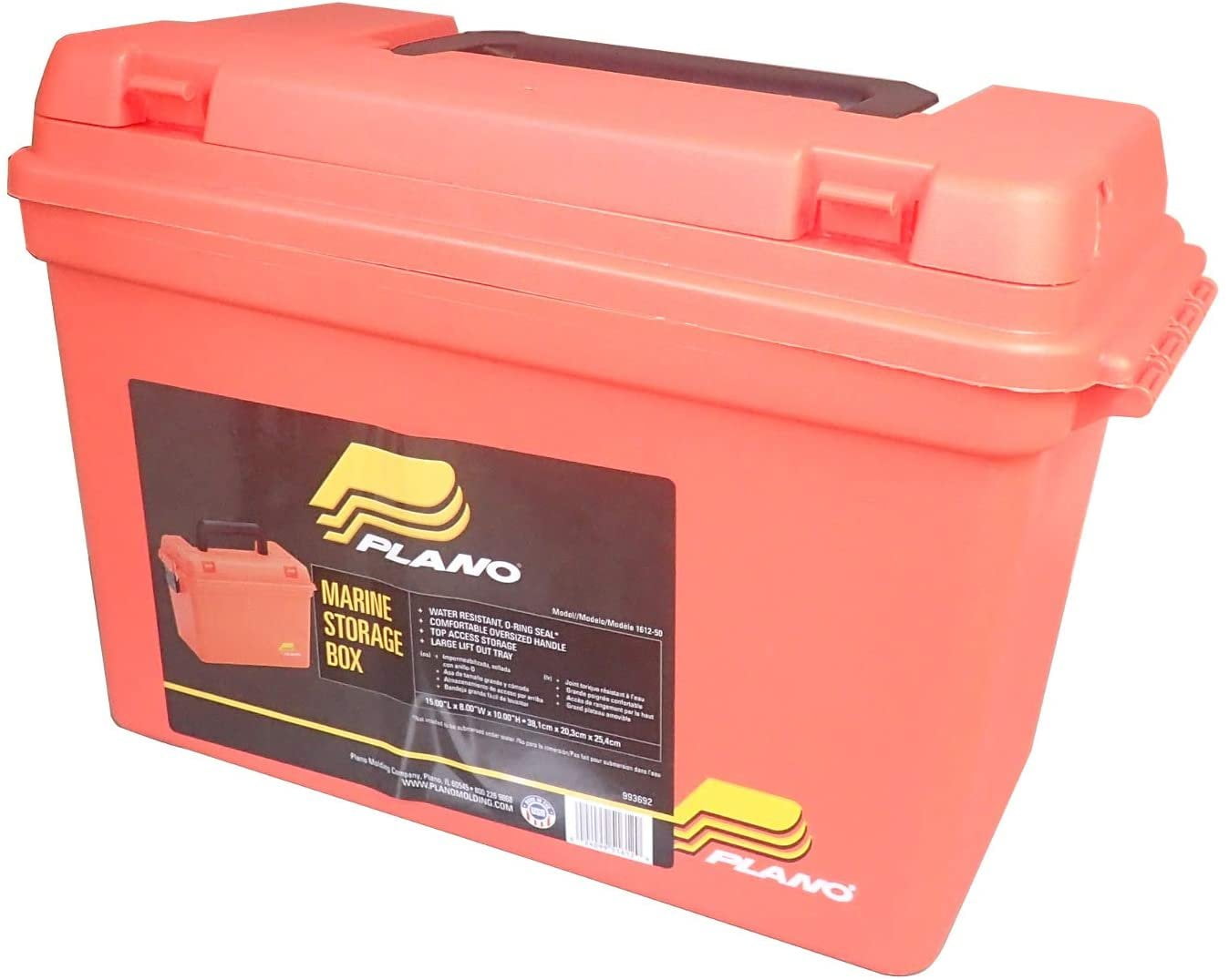 Small Orange Utility Dry Box Heavy Duty Plastic Storage Out Door Fishing Tackle 