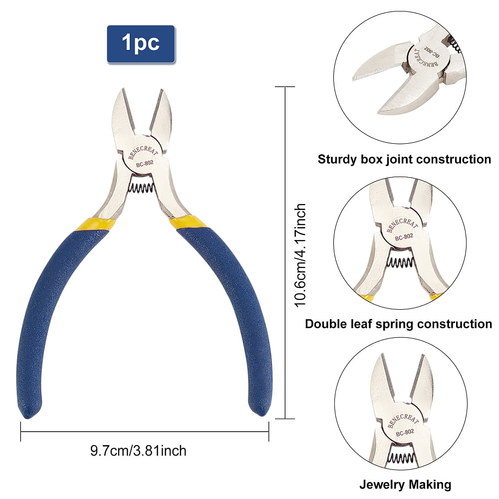 1Set Round Aluminum Wire with Iron Side Cutting Pliers Gold 15 Gauge 1.5mm 10m/roll 6 rolls