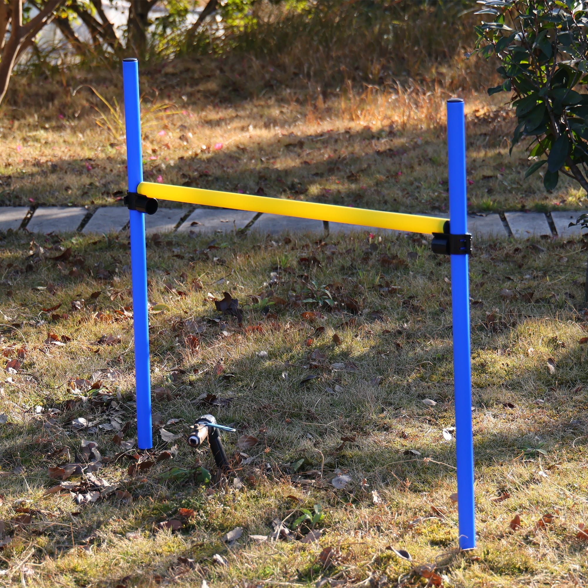 Pefilos Agility Course Backyard Set, 4 Pack Indoor and Outdoor Agility Training Equipment for Dogs, Weave Poles for Dog Obstacle Training, Blue