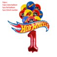 thumbnail image 3 of Decoración para fiesta de cumpleaños de Hot Wheels, pancarta con globos, adorno para tarta, vajilla, artículos para fiesta de coches de carreras, baby shower, 3 of 5