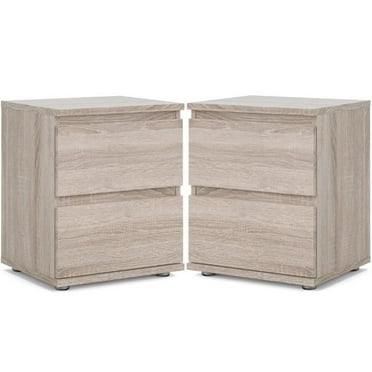 Home Square Modern Nightstand with 2 Drawers, Gray