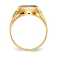 thumbnail image 2 of Auriga 14k Yellow Gold Men's Polished and Textured with Black Enamel and Lab Created Ruby Masonic Ring Size- 10, 2 of 6