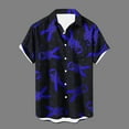 thumbnail image 2 of Honeeladyy Pink Ribbon Breast Cancer Awareness Men's Short Sleeve Shirt Cuban Hawaiian Beach Top Button Down Shirts #UD-Blue-XL, 2 of 5