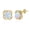 Gold, variant on Gold Plated Sterling Silver Opal Stud Earrings – Refined Floral Loop Design with Luminous Opal Accent, Classic Statement Stud Earrings