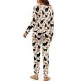 thumbnail image 5 of Tutoliy Halloween Pjs for Women Cat Pumpkin Printed Pajama Set Crewneck Nightwear Spider Web Printed Plus Size Loungewear with Pockets, L, 5 of 7
