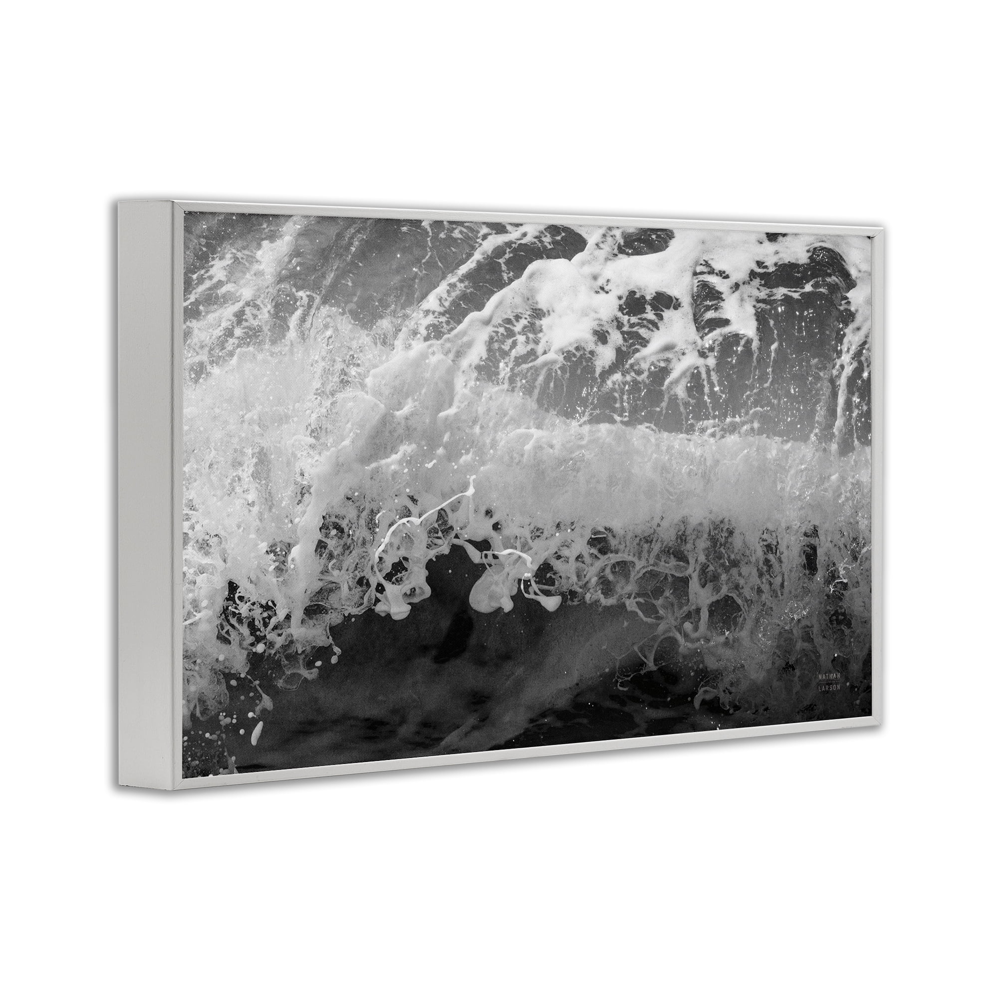 Stupell Industries Pacific Ocean Splash Landscape Photography White Framed Art Print Wall Art, 30 x 20