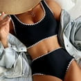 thumbnail image 4 of Sngxgn Women's High Waisted Bikini Swimsuit Drawstring Tie Side Bottom Two Piece Bathing Suit(Black,S), 4 of 4