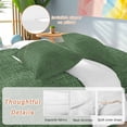 thumbnail image 3 of Dark Green Burlap Texture Duvet Cover Set, Farmhouse Vintage Green Soft Duvet Cover Twin Size Bedding Set 4 Pieces, 1 Quiltcover and 2 Pillowcases with Zipper, 1 Bed Sheet for All Seasons, 3 of 9