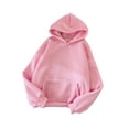 thumbnail image 1 of Innerwin Hoodies Fleece Women Sweatshirt Sport Solid Color Loose Fit Hooded Tops Pink L, 1 of 2