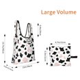 thumbnail image 2 of Shopping Bag 17.5×4.5×15in Crack Resistant Waterproof Super Large Capacity Reusable Extended Handle Can Be Carried Or One Shoulder Simple Cow Print Pattern White Background, Pink And White_3, 2 of 8