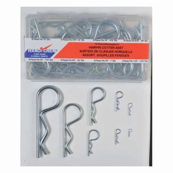 Cotter Pin Assortment, Stainless Steel, Zinc Plated