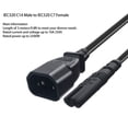 thumbnail image 3 of Cable de Alimentación IEC320, Director de Cobre sin oxímeno Resistente al Calor IEC320 C14 A IEC320 C7 CABLE DE ALIMENTACIÓN 10A 250V 2500W HOMBRO A MUJER 9.8 PIES PARA CÁMARA, 3 of 7