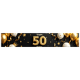 thumbnail image 3 of Black Background Happy 50th Birthday Banner with Golden Balloons Crowns Stars and Cakes Party Decoration Backdrop for Birthday Parties Photography Props Celebrations, 3 of 7