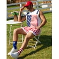 thumbnail image 5 of 250th Anniversary American Flag Overalls Men,USA Hat,4th of July Sunglasses,Patriotic Socks,4 Pcs for Memorial Independence Day(Red White Blue,3XL), 5 of 8