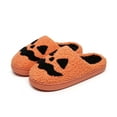 thumbnail image 3 of Xfvqtps Women Halloween Fluffy Slippers Cute Grimace Embroidery Versatile Indoor Home Funny Winter Non-Slip Plush Slippers Orange, 3 of 9