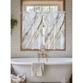 thumbnail image 7 of Tier Curtains 45 Inches Long, Marble White Gold Window Treatment Curtain Drapes, Modern Abstract Geometric Window Half Privacy Curtains for Bedroom Bathroom, 42"x45", 2 Panels, 7 of 7
