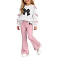 thumbnail image 4 of Lmnyox Cute Outfits for Girls 2 Pieces Bow Knot Pullover and Bell Bottom Pants Casual Clothing Sets, 4 of 8