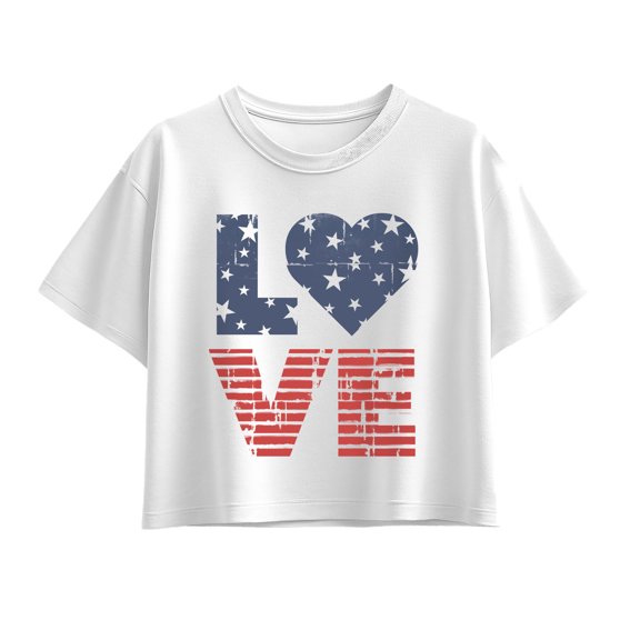 Instant Message - Love USA - Youth Girls Boxy T-Shirt