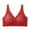 Red, variant on Wdfiry Women's Gathering Push Up Underwear Bras Sexy Solid Embroidery Wire-Free Front Button Closure Everyday Bralettes Plus Size Comfy Breathable Full Coverage Bras