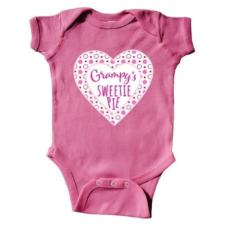 

Inktastic Grampy s Sweetie Pie with Pink Hearts Gift Baby Boy or Baby Girl Bodysuit