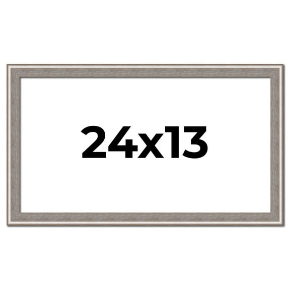 24x13 Frame Grey Real Wood Picture Frame Width 1.25 inches | Interior Frame Depth 0.5 inches | Hans
