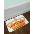thumbnail image 2 of King Bath Mat, Royal Crown with Gem Like Image Symbol of Imperial Majestic Print, Non-Slip Plush Mat Bathroom Kitchen Laundry Room Decor, 29.5 X 17.5 Inches, Orange White Blue Marigold, Ambesonne, 2 of 2