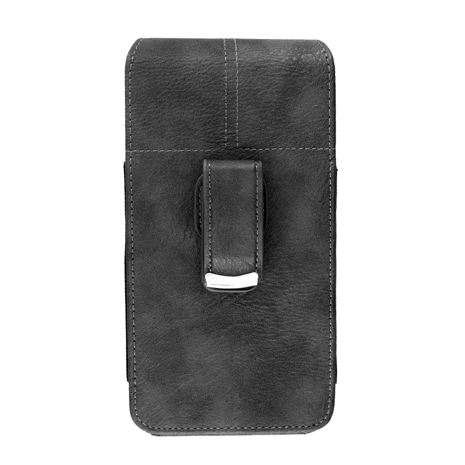 7.2inch Vertical PU Leather Universal Wallet Pouch with Belt Clip and Card Slots - Black