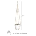 thumbnail image 6 of Ksopiavobs 43 Inch Macrame Plant Hanger Large for up to 12 Inch Pot Extra Long Hanging Plant Holder No Tassels Hanging Planter Basket with Wood Beads for Indoor Outdoor Boho Home Decor, Ivory, 6 of 7
