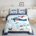 thumbnail image 2 of YST Kids Airplane Full Size Comforter Set Blue Sky and White Clouds Bedding Set for Kids Adults Teens Aviation Aircraft Comforter Luxury Modern Airplane Quilt Set Room Decor, 2 of 7