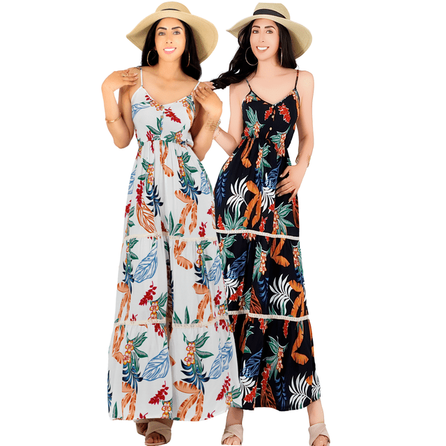 Pack de 2 Vestidos Maxi Casual Mujer Largo Cómodo de Tirantes