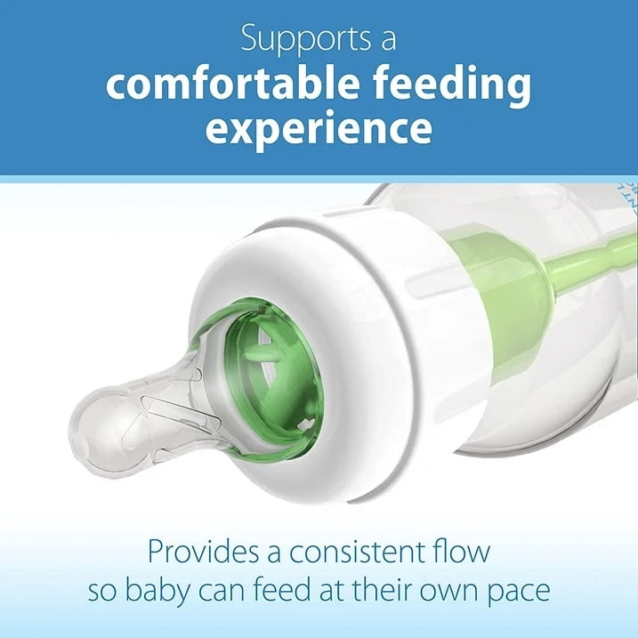 (3 pack) Dr. Brown's Natural Flow Level 3, Narrow Baby Bottle Nipple, Medium-Fast Flow, 6m+, 100% Silicone, 6 Pack