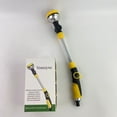 thumbnail image 4 of Vomzyxe Spray nozzles for garden hoses, 16 Inches Garden Watering Wand, 180° Rotating Head Hose Wand with Thumb Control Shut Off Valve 8 Patterns Heavy Duty Garden Hose Nozzle Yellow, 4 of 8