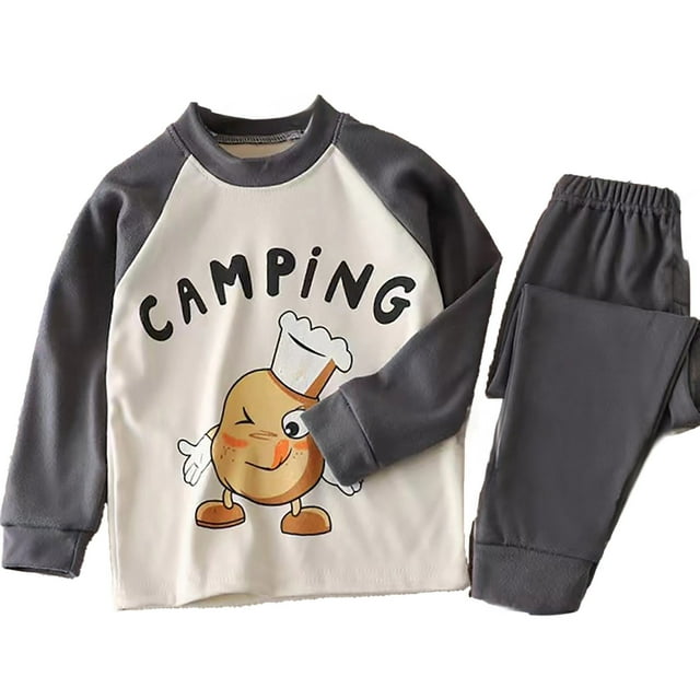 Boys Sleepwear & Robes Sibling Matching Soft Warm Character Long Sleeve Pajama Set for Daily Comfort