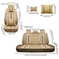 thumbnail image 2 of Maidao Car Seat Covers Leather Full Set for Chevrolet for Cruze 2008-2019 5 Seats Compatible Airbag Water Resistant Front Rear Cushion Protector Beige, 2 of 9