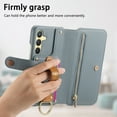 thumbnail image 4 of Allytechgroup Wallet Phone Case for Samsung Galaxy A26 5G with Credit Card Slot, PU Leather Phone Case RFID Blocking Stand Shockproof Full Body Protective Bumper for Women Girls, Blue, 4 of 10