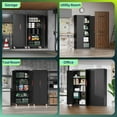 thumbnail image 6 of 71" H Garage Storage Cabinet with Wheels,Metal Cabinets with 4 Adjustable Shelves and 2 Locking Doors for Garage,Home,Office,Shop,Black, 6 of 6