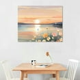 thumbnail image 2 of JEUXUS Flower Nature Landscape Canvas Large Wall Art Ocean Oil Painting Sunrise Picture Artwork for Home Floral Wall Decorations For Livingroom Bathroom Bedroom Office Wall Decor, 2 of 4