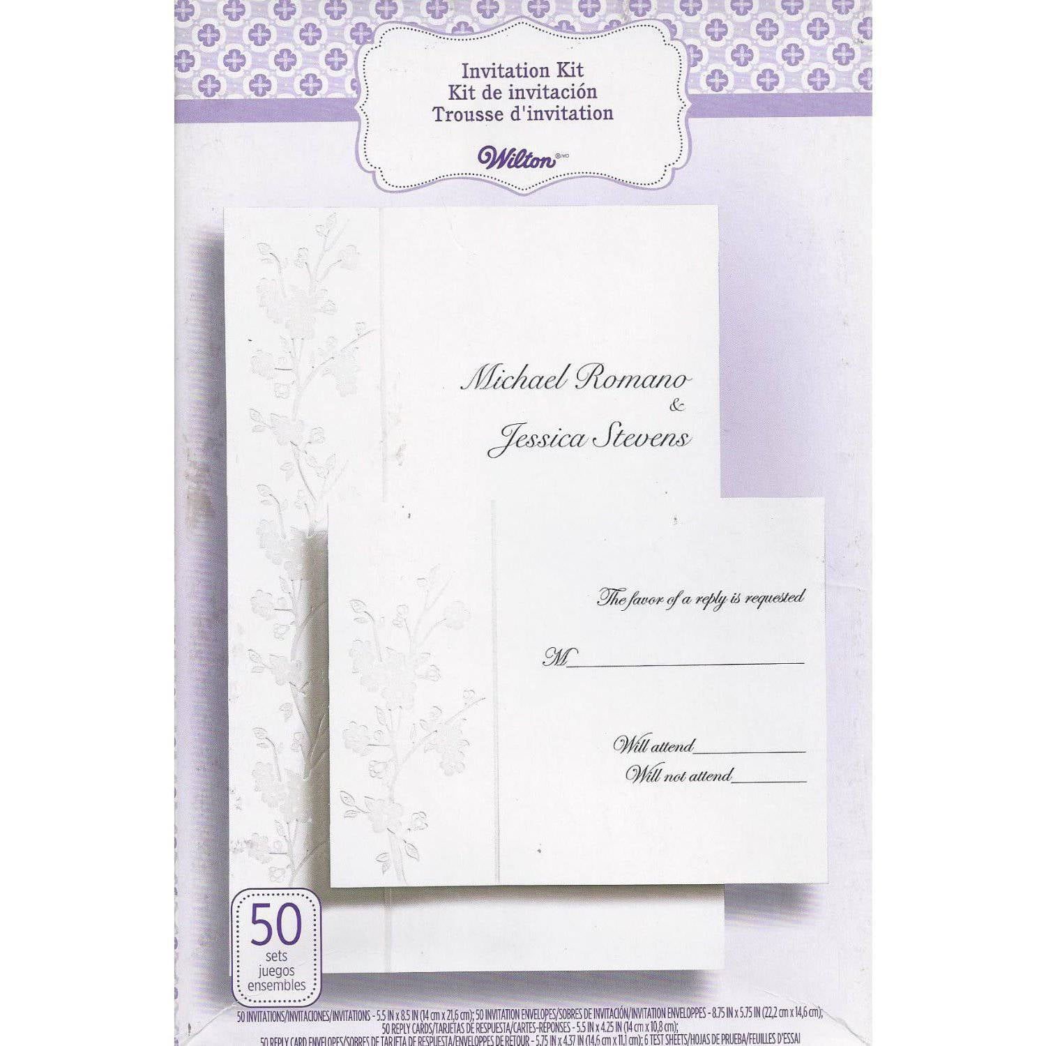 Wilton Invitation Kit Cherry Blossom 50 Ct 1010 119 Com