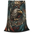 thumbnail image 3 of Tribal Native Eagle Symbols Black Throw Blanket Soft Warm Cozy Fluffy Flannel Fleece Cover for Couch Bed Sofa Chair 60x50, 3 of 4