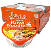 Paldo Fun & Yum Hot & Spicy Instant Cup Noodle Soup Bowl, Pack of 12