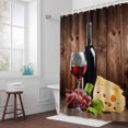 thumbnail image 5 of Wine Cheese Grapes Fabric Shower Curtain Farmhouse Wood Grain Washable Shower Curtains for Bathroom, Waterproof Bath Curtain with Hooks Home Decor 72x84in, 5 of 8